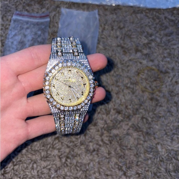 Golden AP moissanite watch fits all sizes - Picture 1 of 7